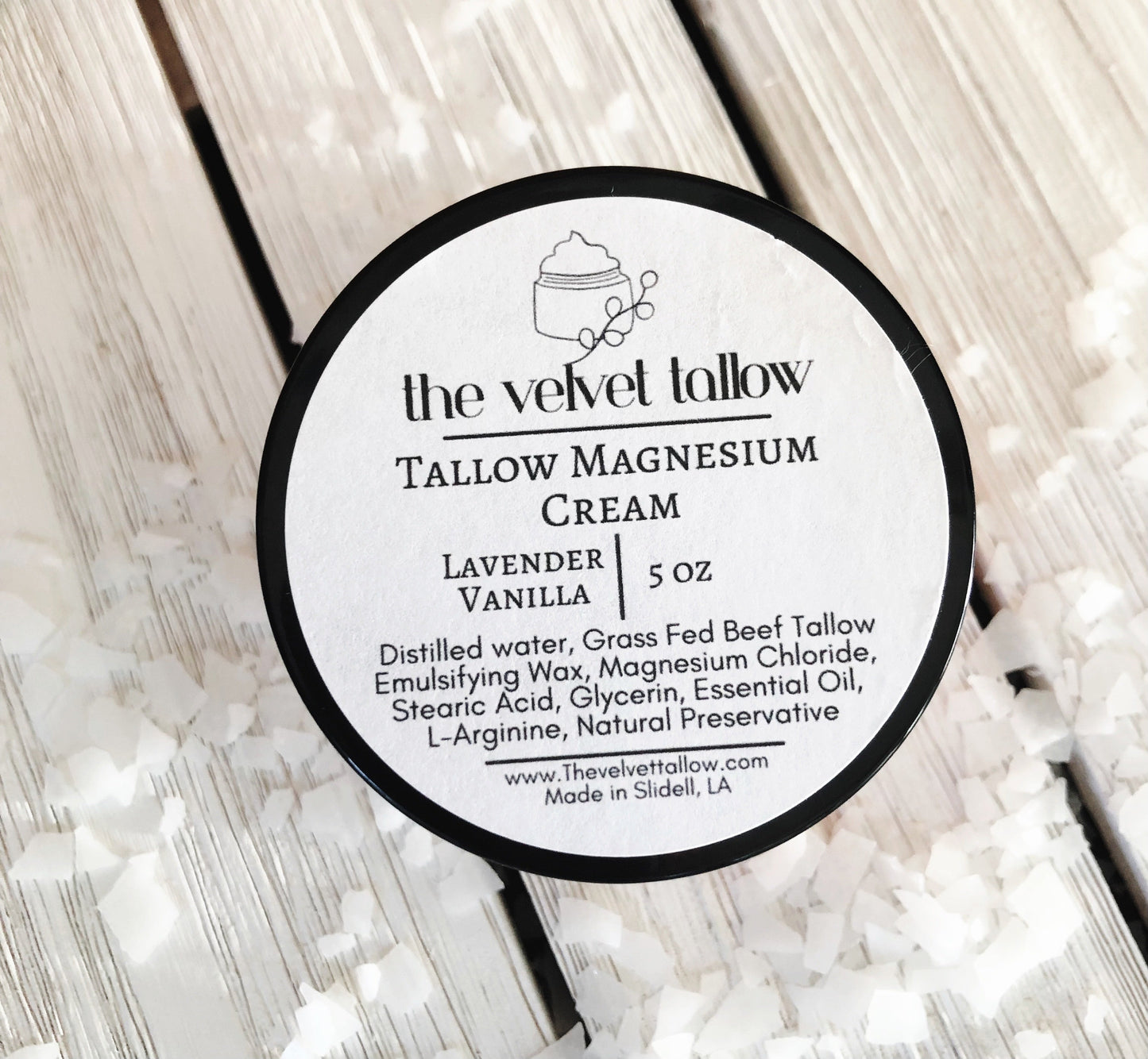 Magnesium Cream with Tallow, Unscented-Lavender Vanilla