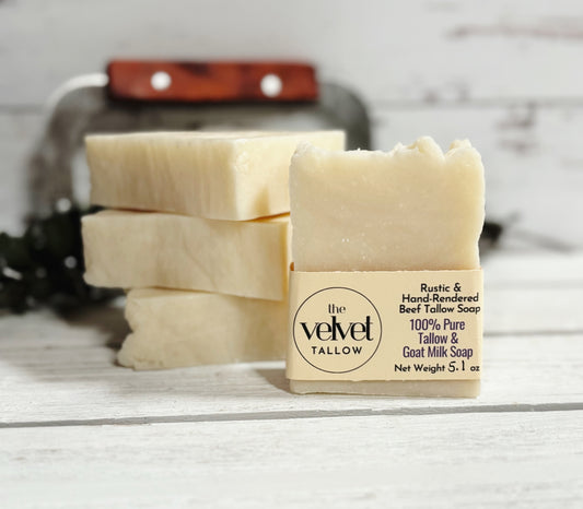 Tallow & Goat Milk Soap. Made Simply Soap with Tallow & Goat Milk, Farmhouse Soap Bars, Zero Waste