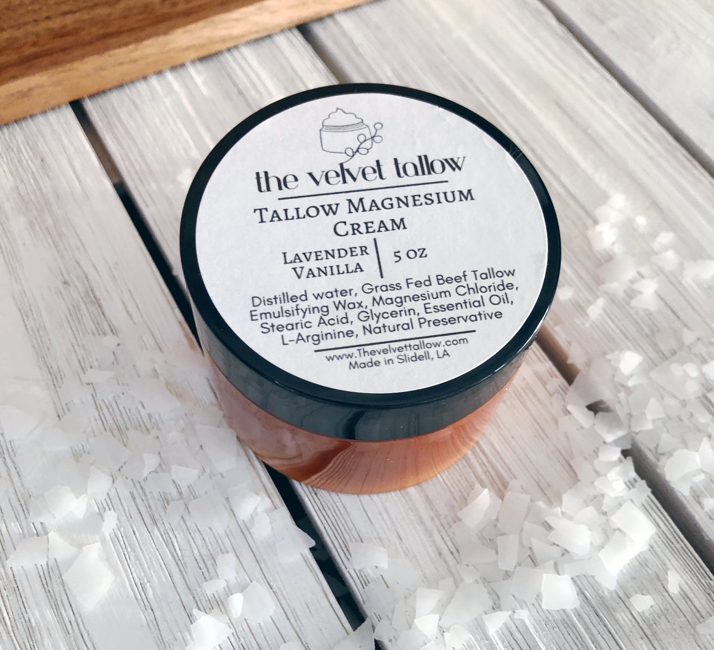 Magnesium Cream with Grass Fed Beef Tallow, Unscented-Lavender Vanilla, Good for Sore Muscles