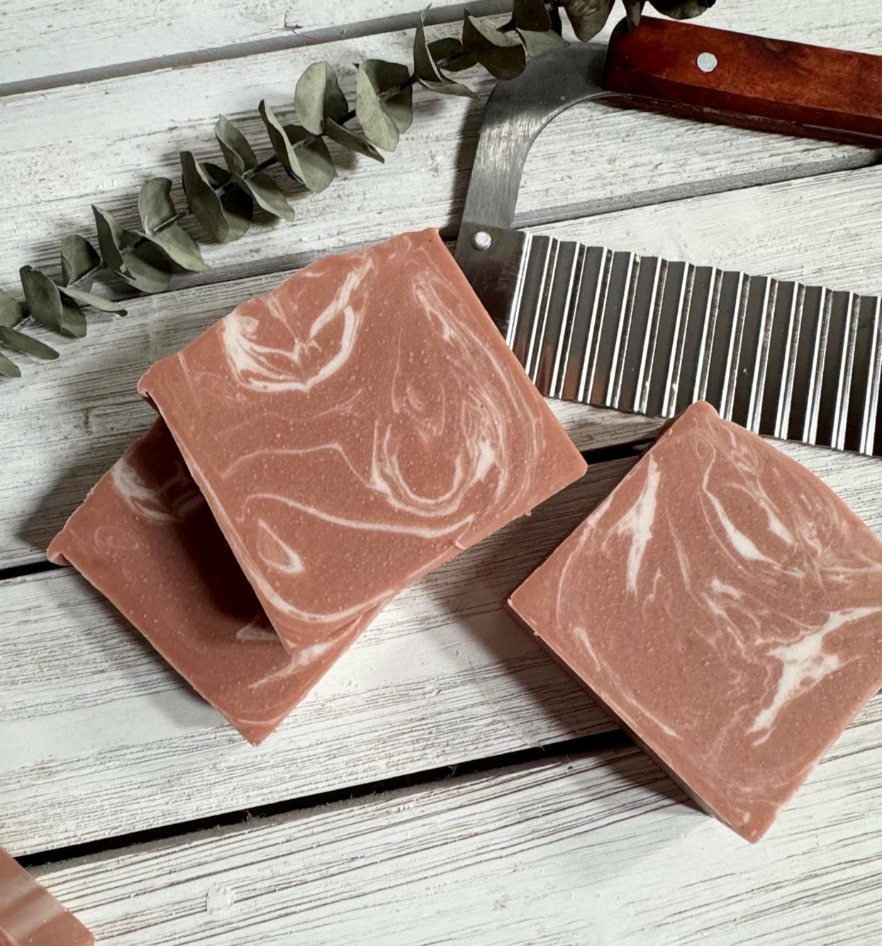 Geranium and Tallow Facial Soap Bar with Tussah Silk, French Pink Clay, Goat Milk Soap