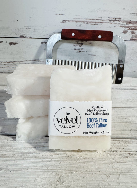 Pure Tallow Soap Bars, Unscented Pure Tallow Soap Bars Made Simply with Beef Tallow, Zero Waste