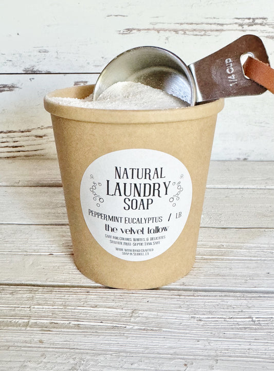 Natural Laundry Detergent made with Hand Crafted Soap, Laundry Powder Safe for Colors and Whites